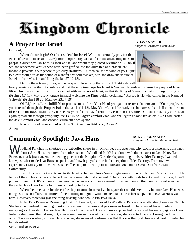 Image of Newsletter cover