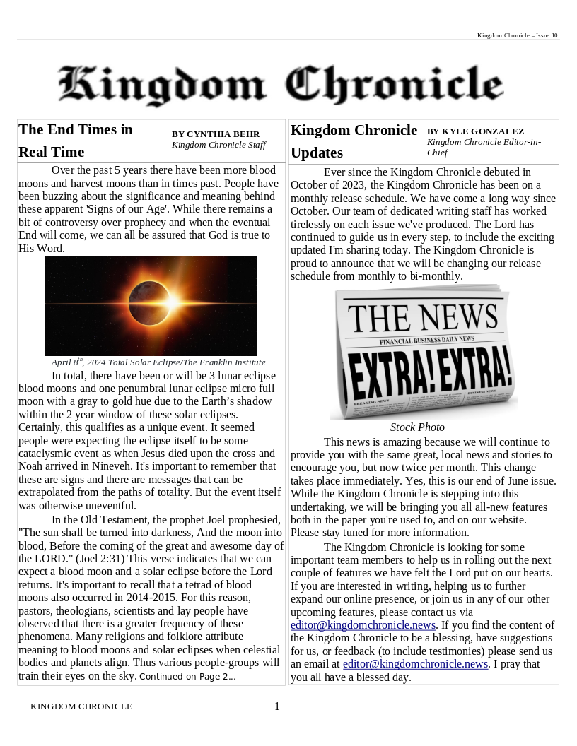 Image of Newsletter cover