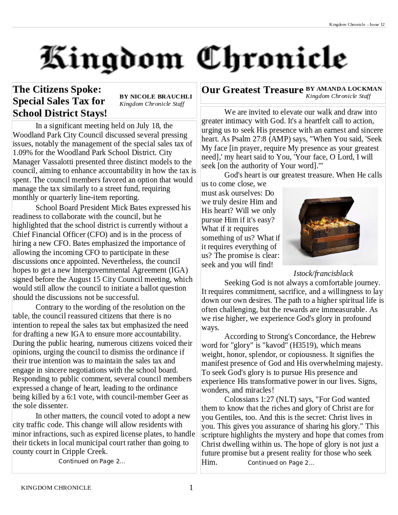 Image of Newsletter cover