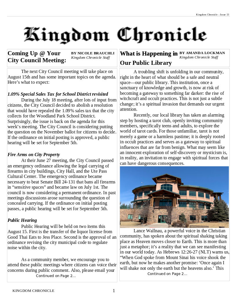 Image of Newsletter cover