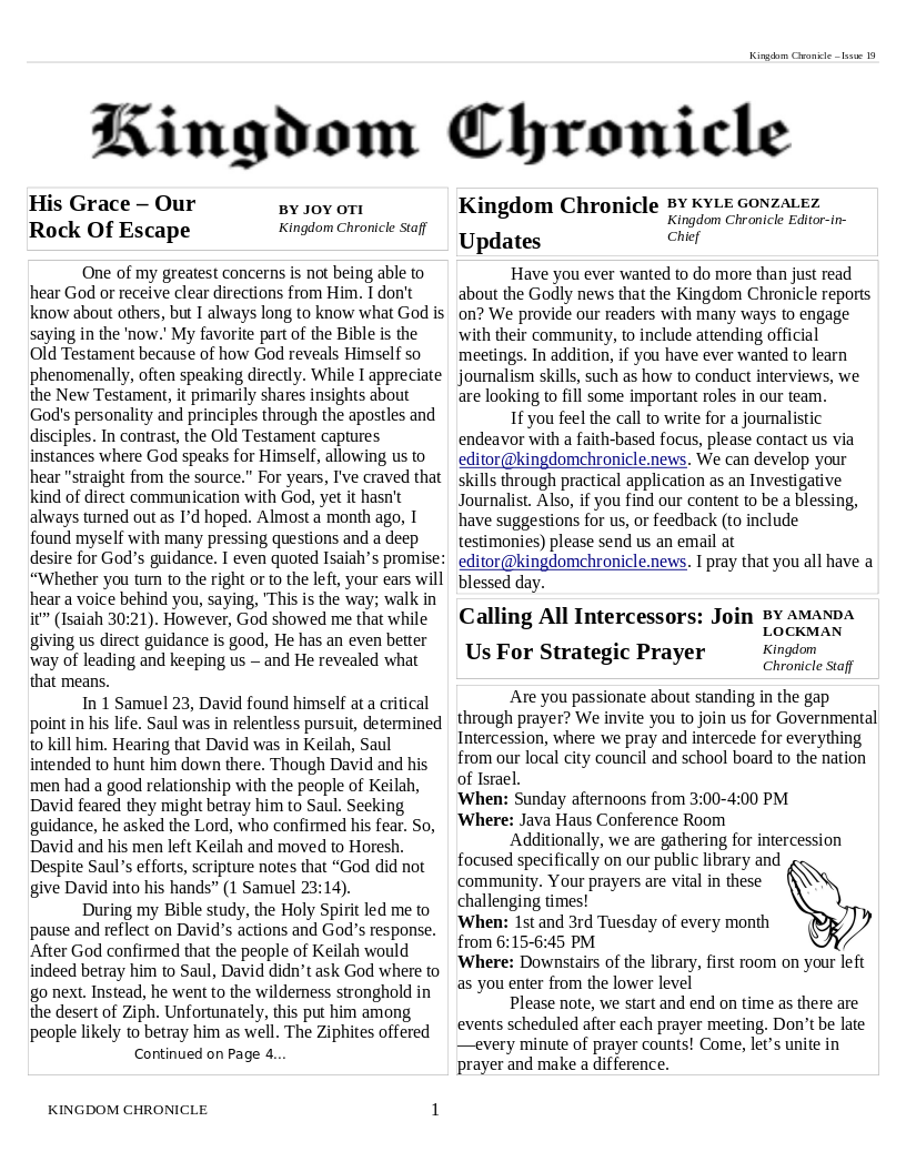 Image of Newsletter cover