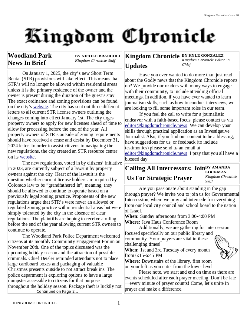 Image of Newsletter cover