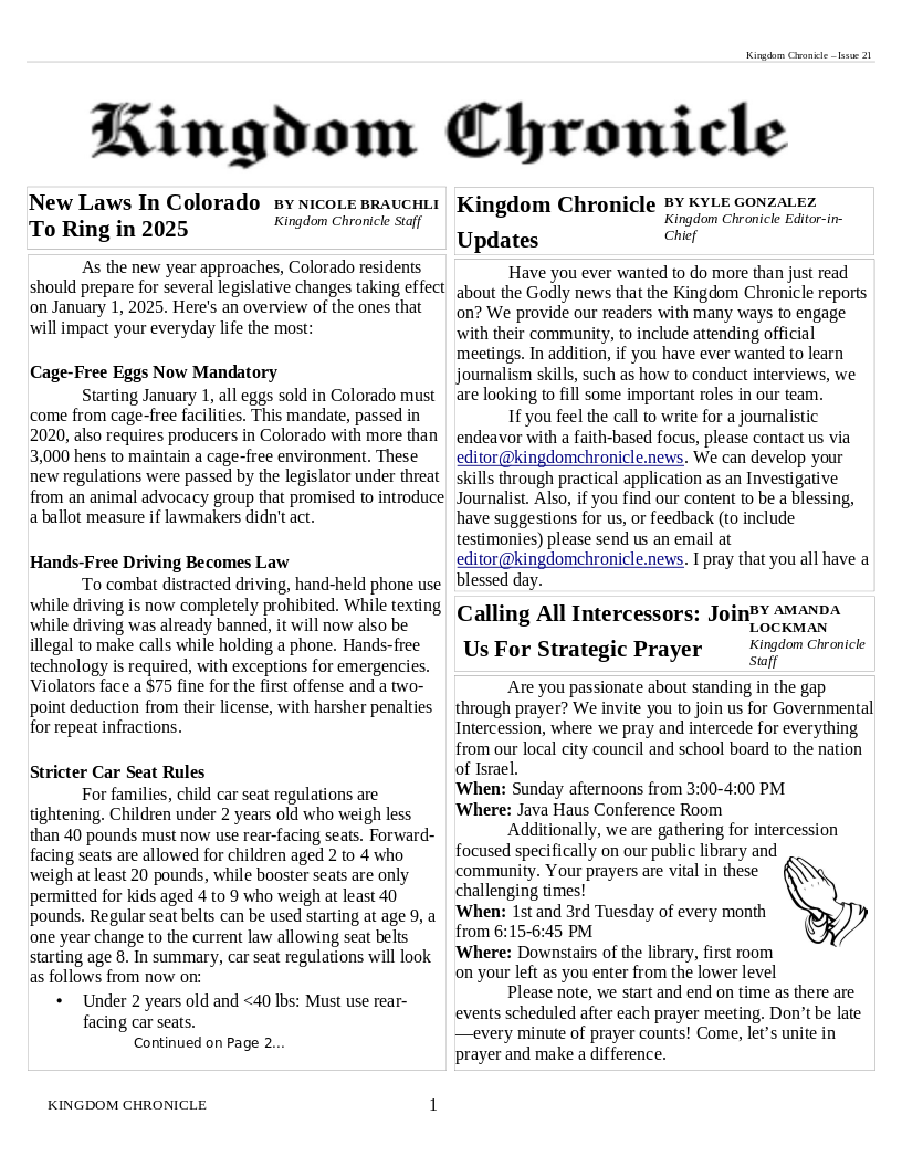 Image of Newsletter cover