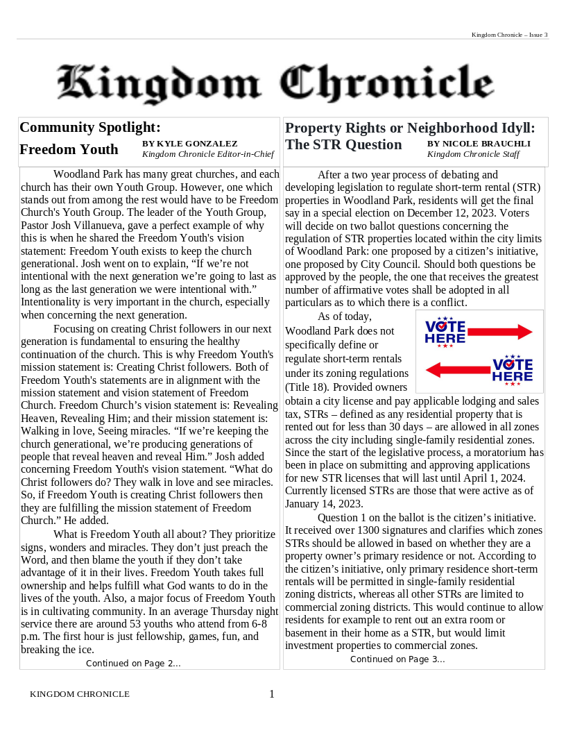 Image of Newsletter cover